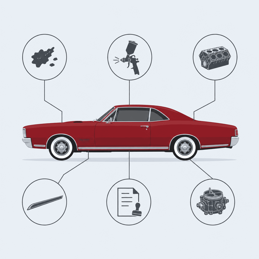 Classic car specifications and originality sheet