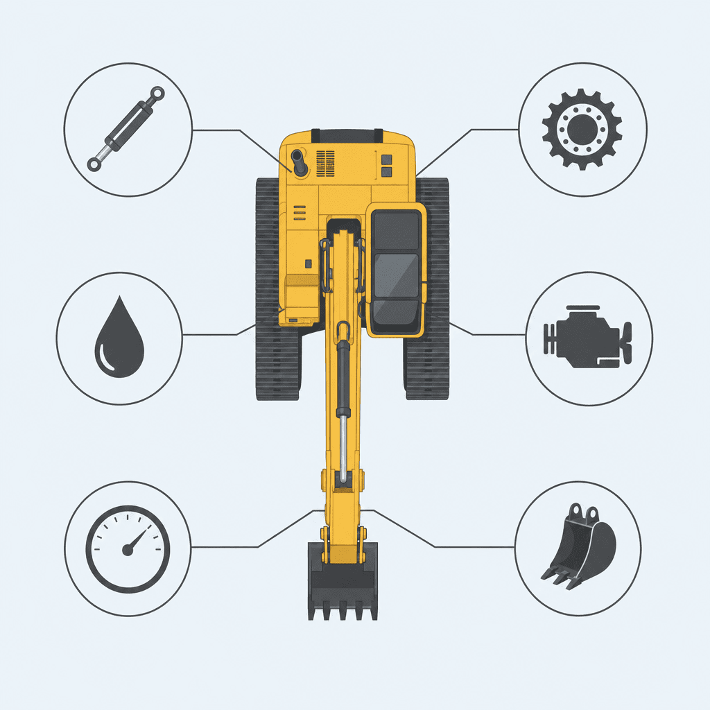 Heavy equipment specifications sheet with verified hours